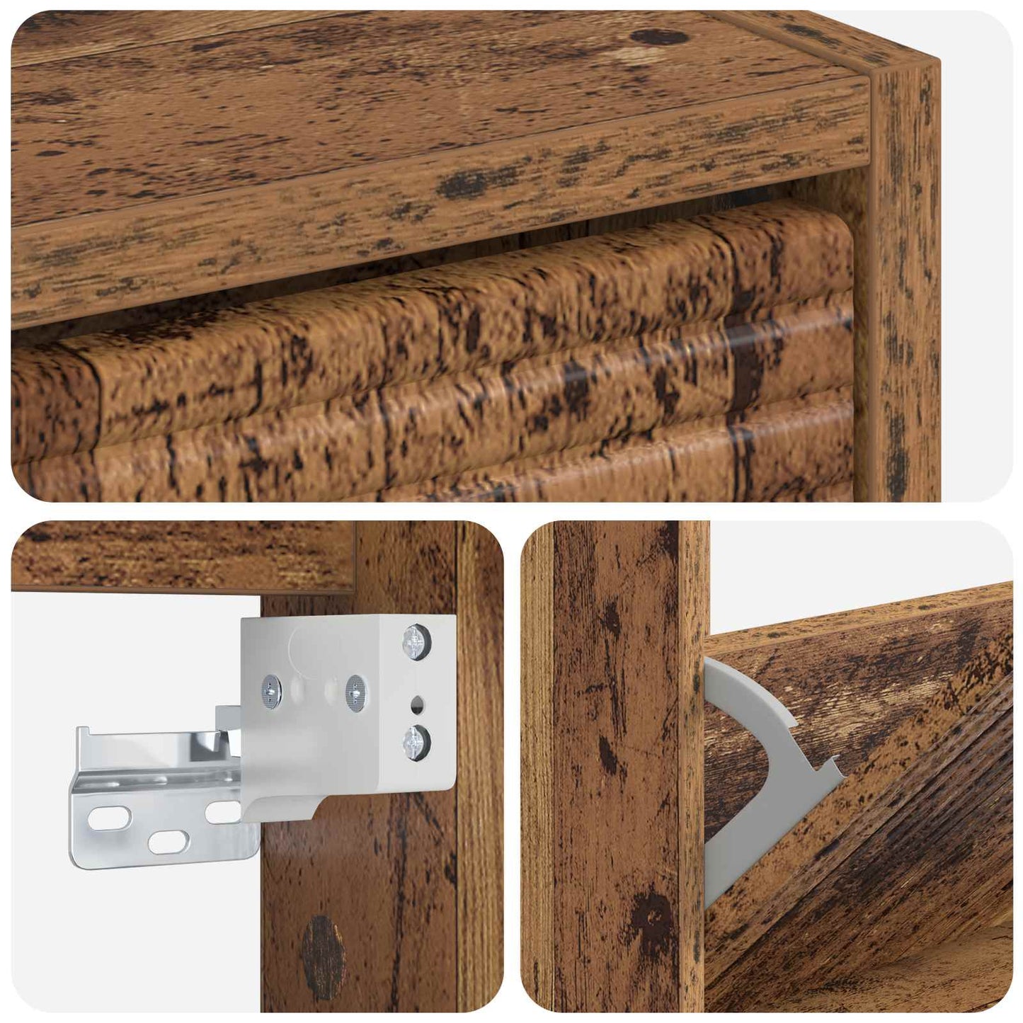 Wall-Mounted Shoe Cabinet HAARLEM 71 x 17 x 43 cm Old Wood