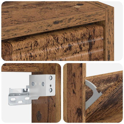 Wall-Mounted Shoe Cabinet HAARLEM 71 x 17 x 43 cm Old Wood
