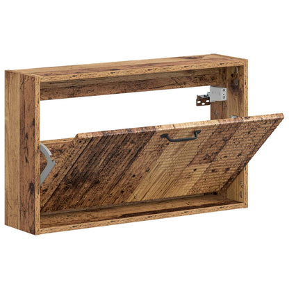 Wall-Mounted Shoe Cabinet HAARLEM 71 x 17 x 43 cm Old Wood