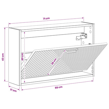 Wall-Mounted Shoe Cabinet HAARLEM 71 x 17 x 43 cm Old Wood