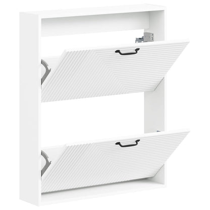Wall-Mounted Shoe Cabinet HAARLEM 71 x 17 x 86 cm White