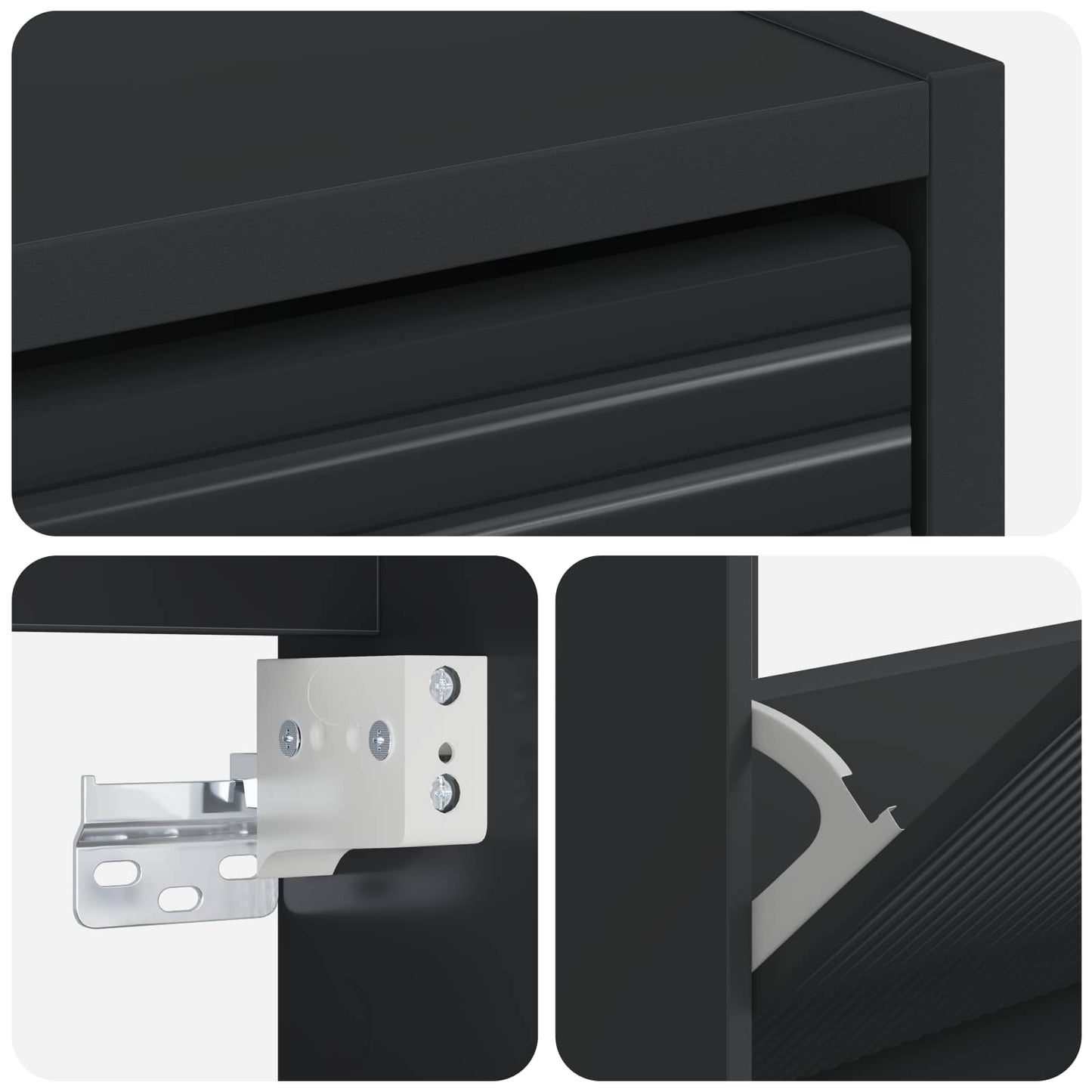 Wall-Mounted Shoe Cabinet HAARLEM 71 x 17 x 86 cm Black
