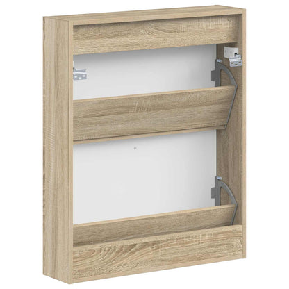 Wall-Mounted Shoe Cabinet HAARLEM 71 x 17 x 86 cm Sonoma Oak