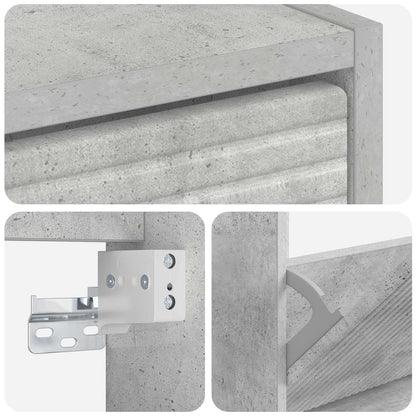 Wall-Mounted Shoe Cabinet HAARLEM 71 x 17 x 86 cm Concrete Grey