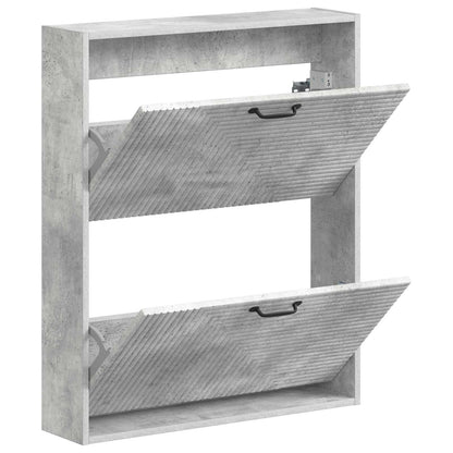 Wall-Mounted Shoe Cabinet HAARLEM 71 x 17 x 86 cm Concrete Grey