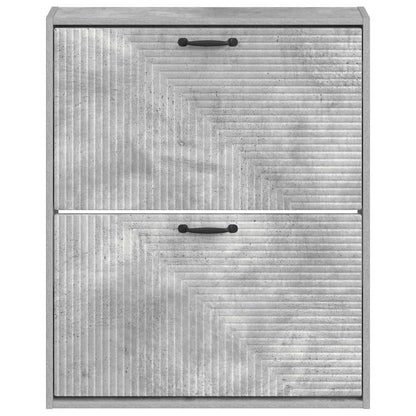 Wall-Mounted Shoe Cabinet HAARLEM 71 x 17 x 86 cm Concrete Grey