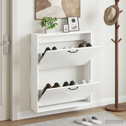 Wall-Mounted Shoe Cabinet HAARLEM 71 x 17 x 86 cm