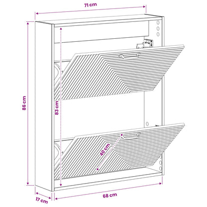 Wall-Mounted Shoe Cabinet HAARLEM 71 x 17 x 86 cm