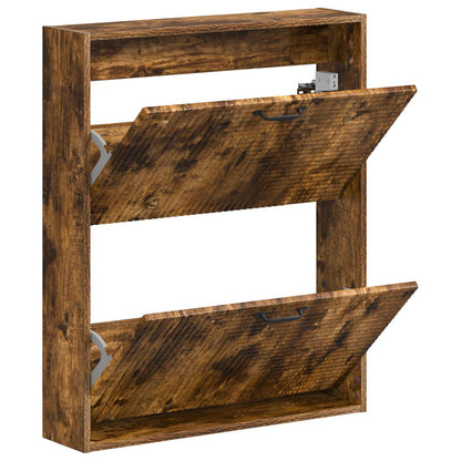 Wall-Mounted Shoe Cabinet HAARLEM 71 x 17 x 86 cm Smoked Oak