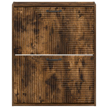 Wall-Mounted Shoe Cabinet HAARLEM 71 x 17 x 86 cm Smoked Oak