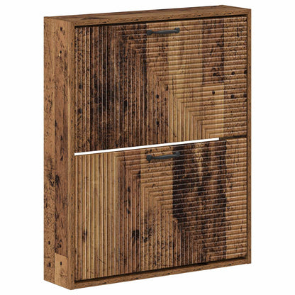 Wall-Mounted Shoe Cabinet HAARLEM 71 x 17 x 86 cm Old Wood
