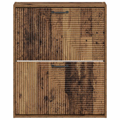 Wall-Mounted Shoe Cabinet HAARLEM 71 x 17 x 86 cm Old Wood