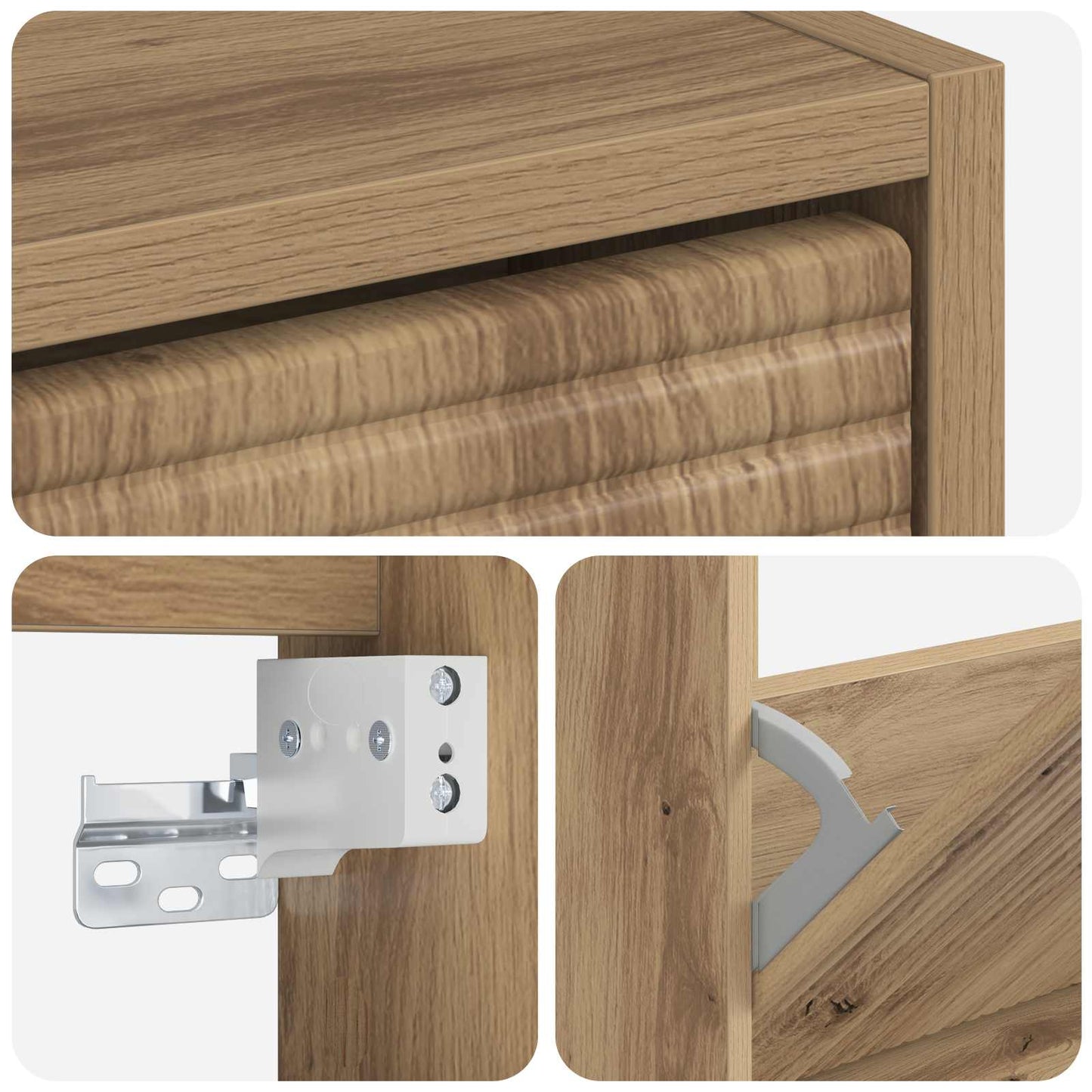 Wall-Mounted Shoe Cabinet HAARLEM 71 x 17 x 86 cm Artisan Oak