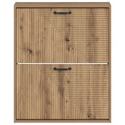 Wall-Mounted Shoe Cabinet HAARLEM 71 x 17 x 86 cm Artisan Oak