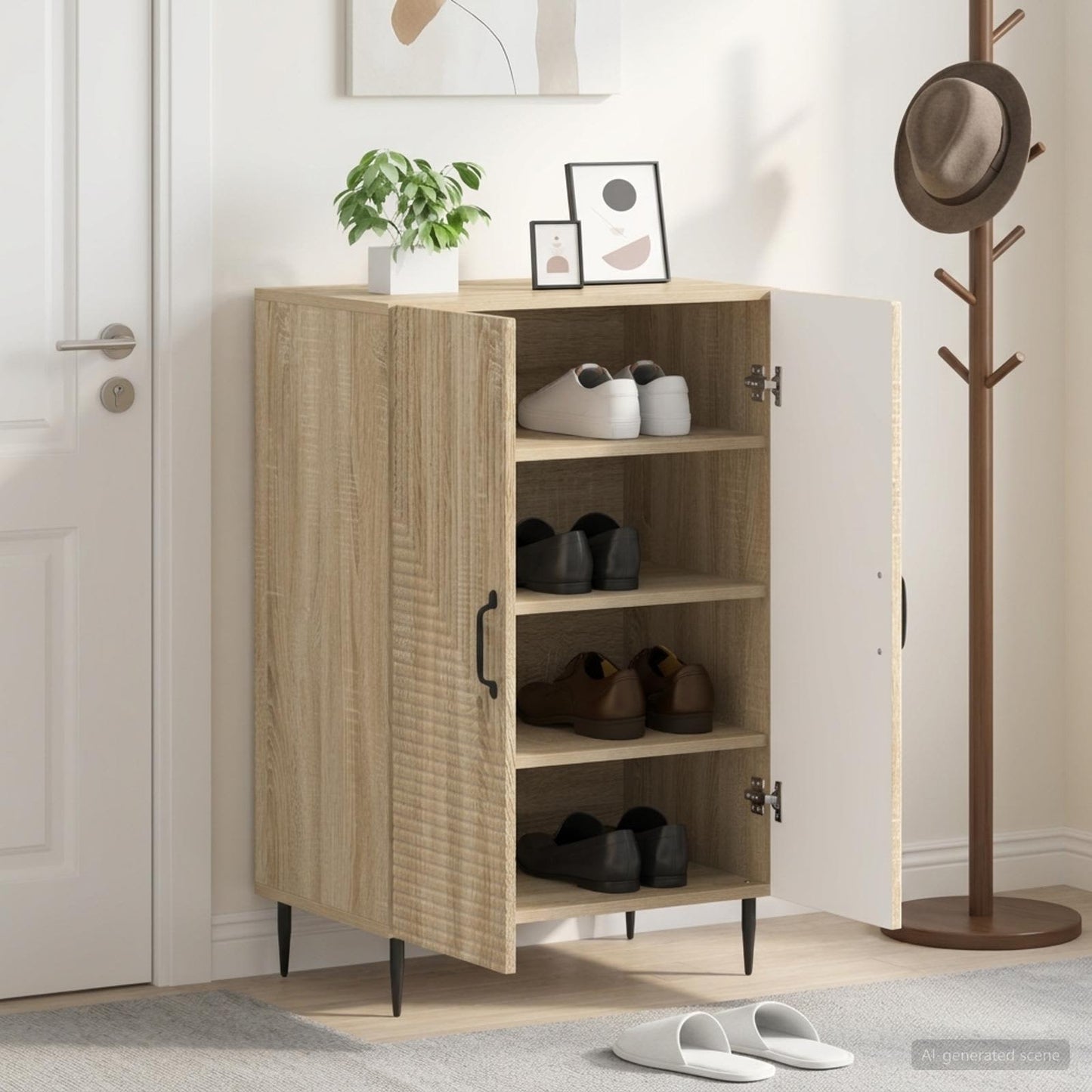 Shoe Cabinet HAARLEM 59.5 x 39.5 x 89.5 cm Engineered Wood