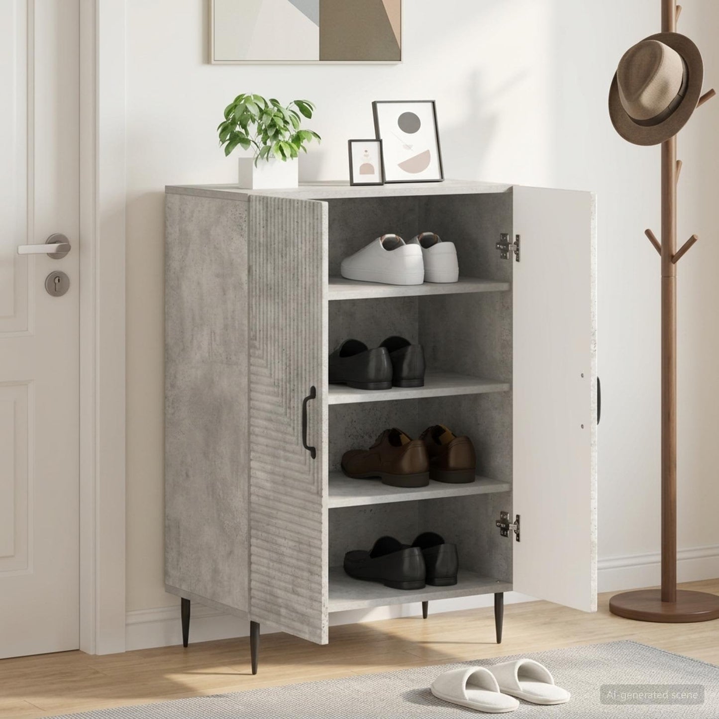 Shoe Cabinet HAARLEM 59.5 x 39.5 x 89.5 cm Engineered Wood