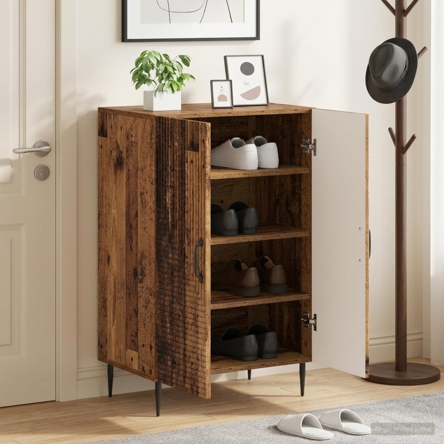 Shoe Cabinet HAARLEM 59.5 x 39.5 x 89.5 cm Engineered Wood