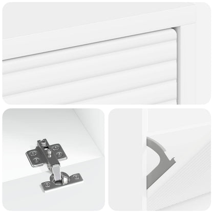 Shoe Cabinet HAARLEM 78 x 24 x 103 cm Engineered Wood White