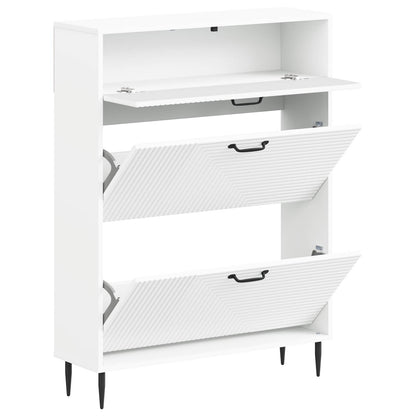 Shoe Cabinet HAARLEM 78 x 24 x 103 cm Engineered Wood White