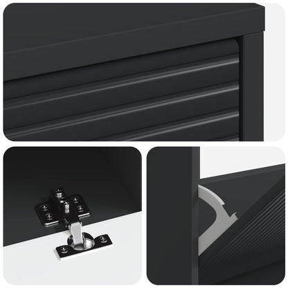 Shoe Cabinet HAARLEM 78 x 24 x 103 cm Engineered Wood Black