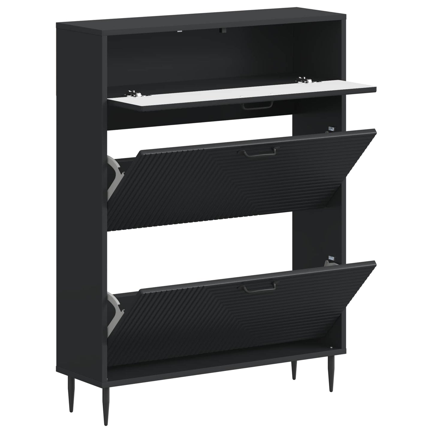 Shoe Cabinet HAARLEM 78 x 24 x 103 cm Engineered Wood Black