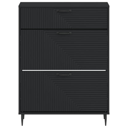 Shoe Cabinet HAARLEM 78 x 24 x 103 cm Engineered Wood Black