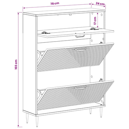 Shoe Cabinet HAARLEM 78 x 24 x 103 cm Engineered Wood Black