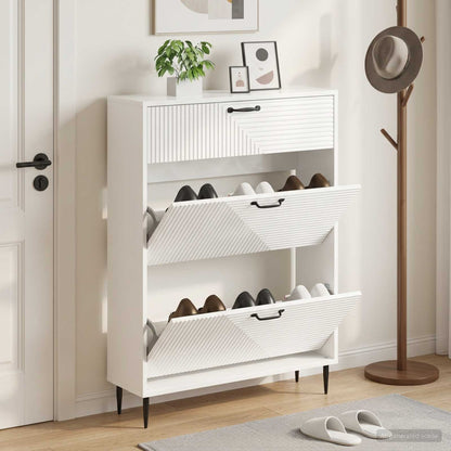 Shoe Cabinet HAARLEM 78 x 24 x 103 cm Engineered Wood