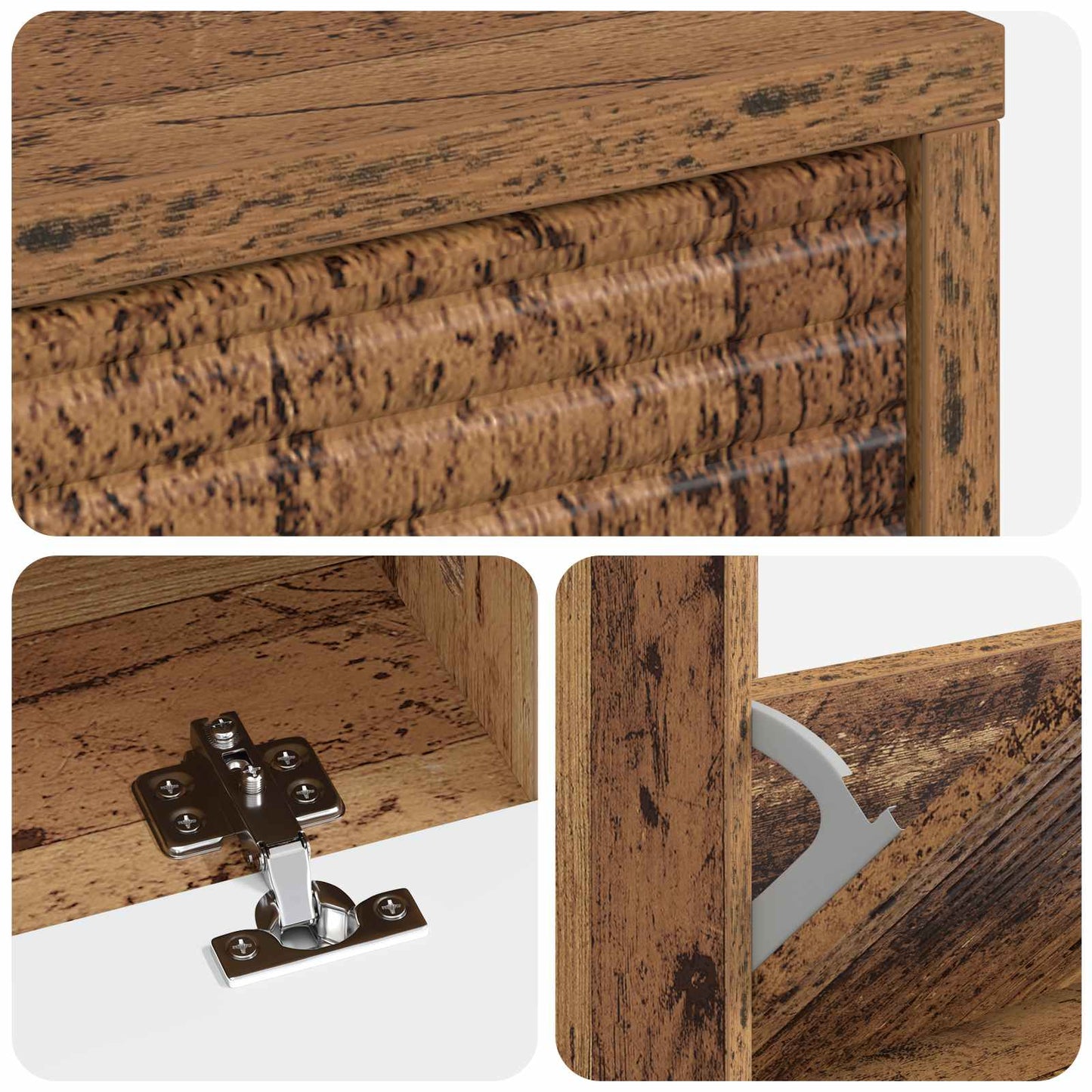 Shoe Cabinet HAARLEM 78 x 24 x 103 cm Engineered Wood Old Wood