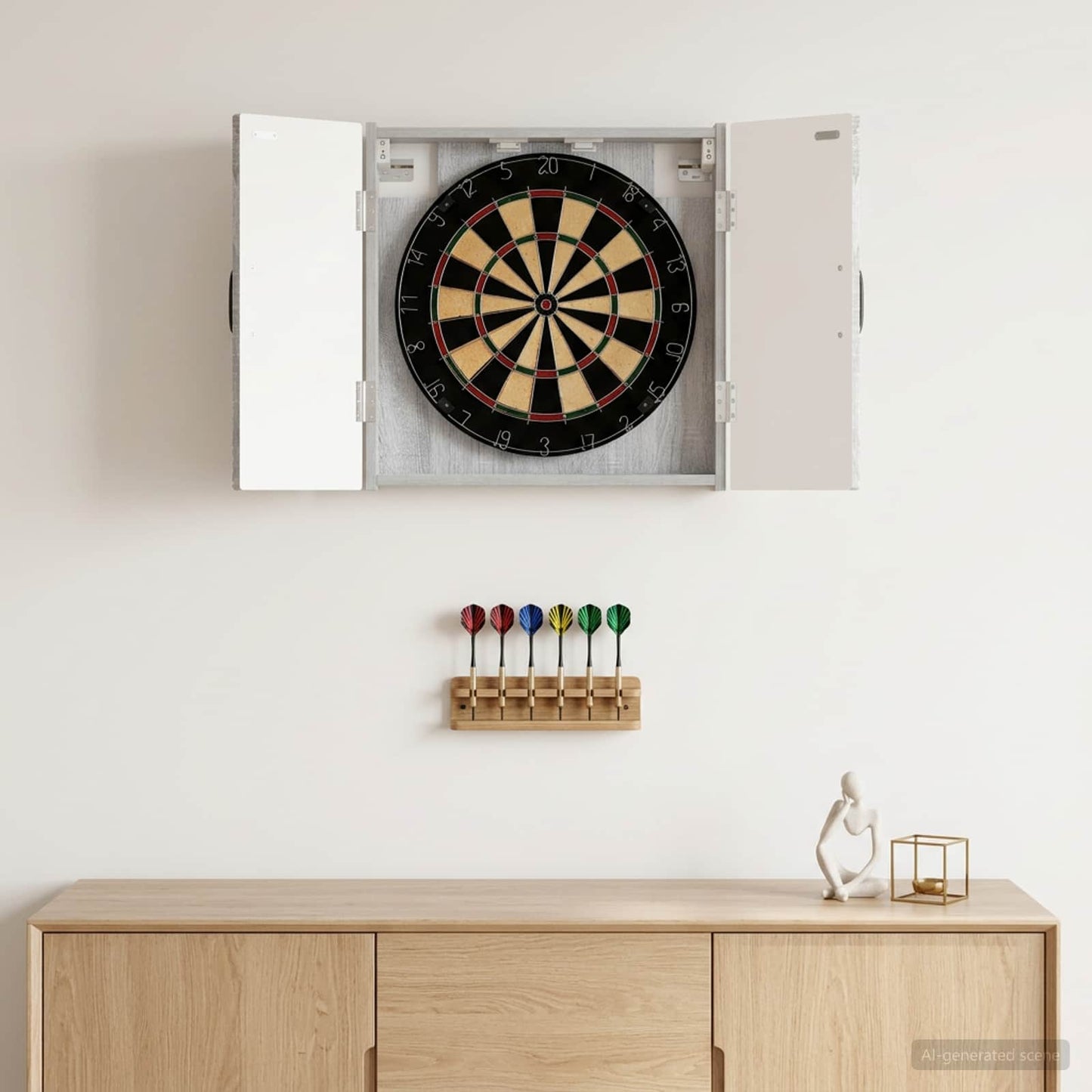 Dartboard Cabinet HAARLEM Grey Sonoma 52.5 x 10.5 x 53.5 cm