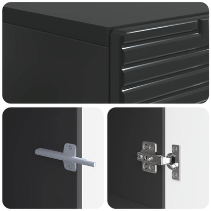 TV Cabinet Black Engineered Wood