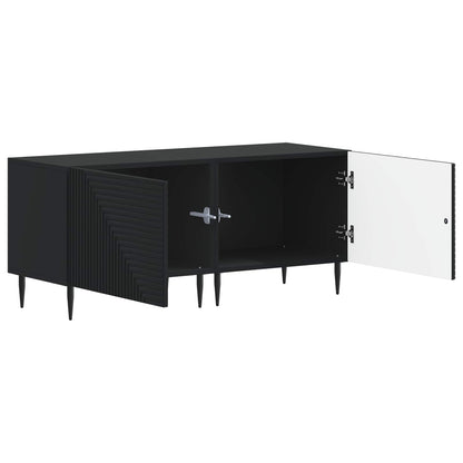 TV Cabinet Black Engineered Wood