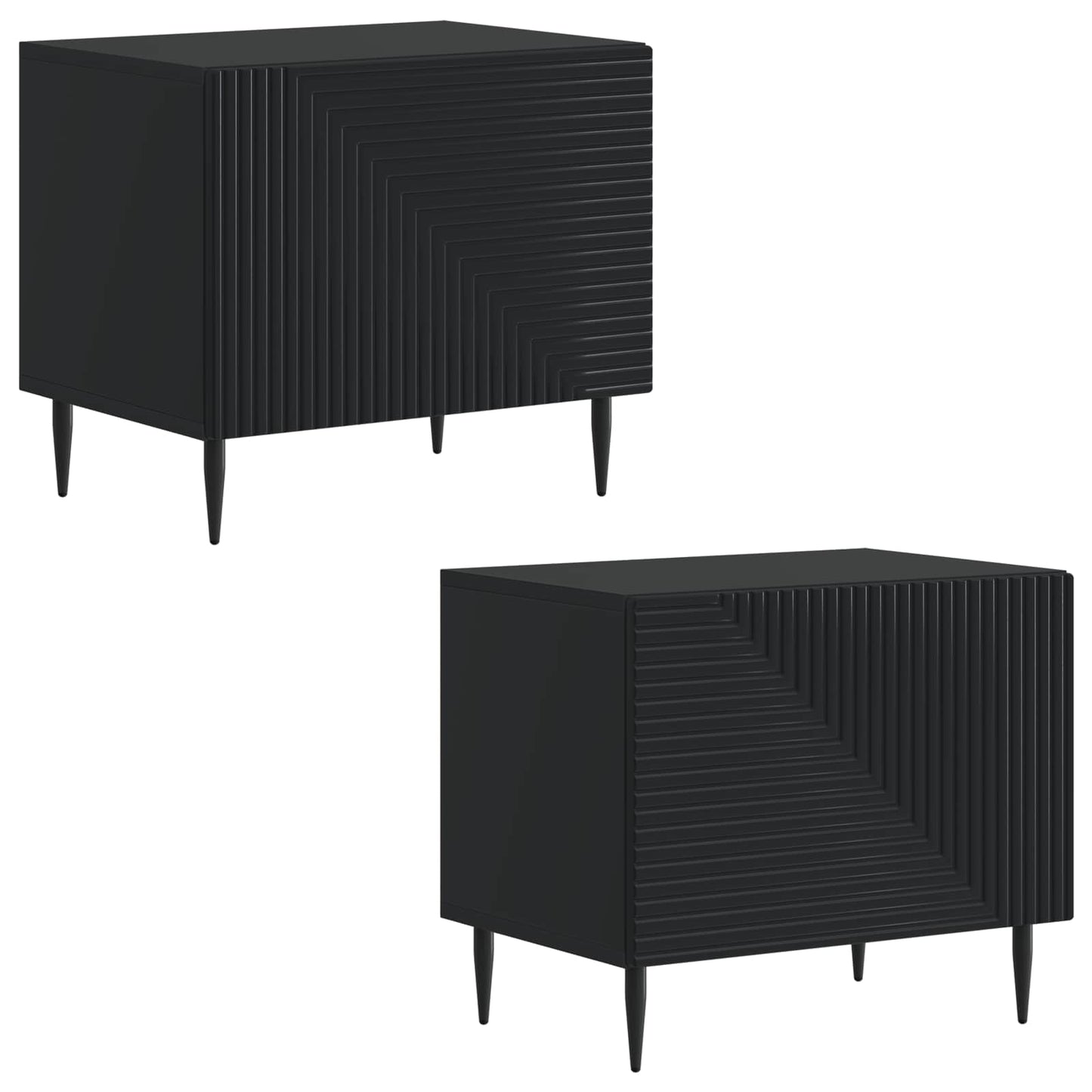 TV Cabinet Black Engineered Wood