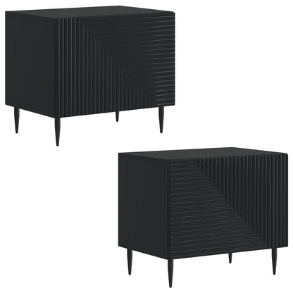 TV Cabinet Black Engineered Wood