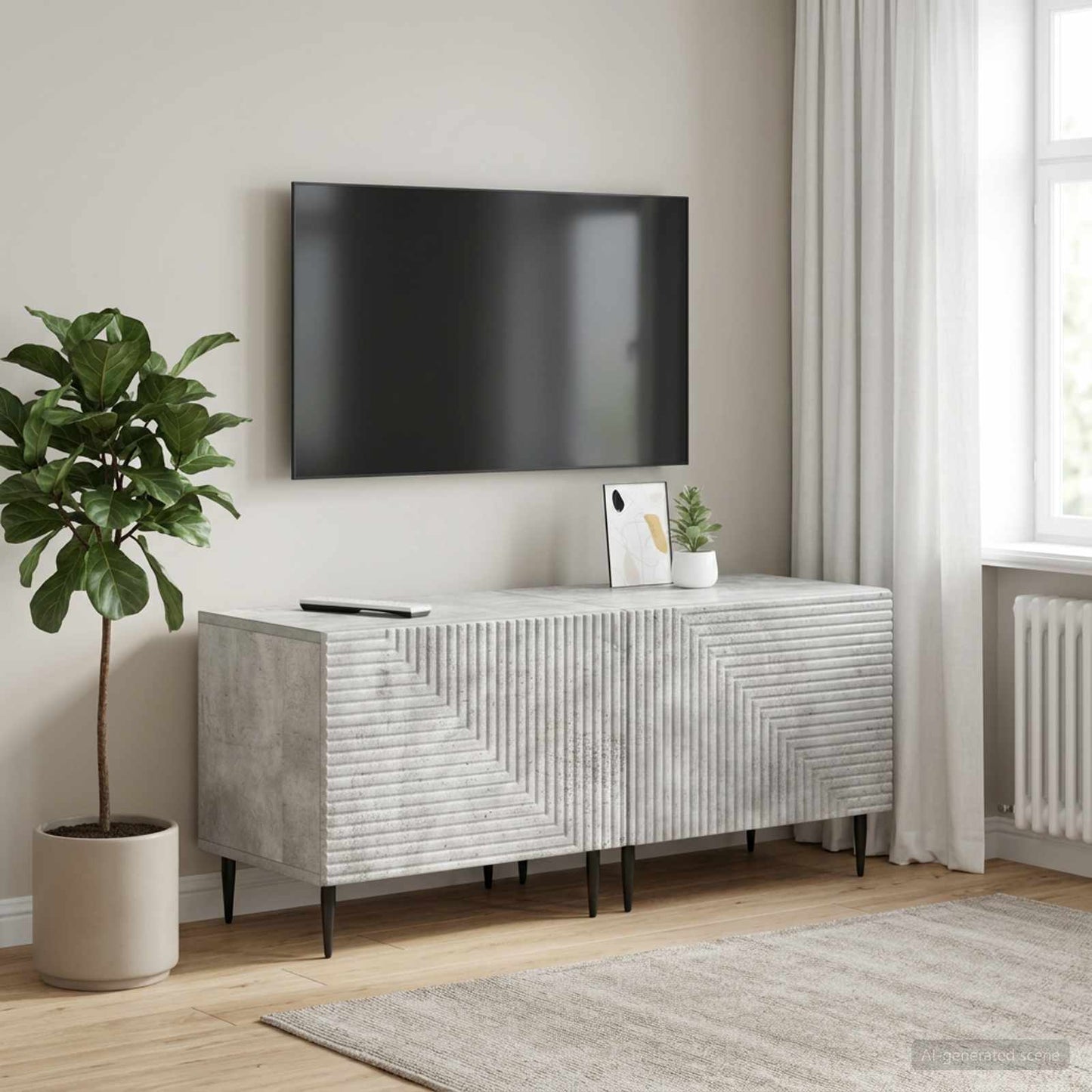 TV Cabinet Concrete Grey Engineered Wood