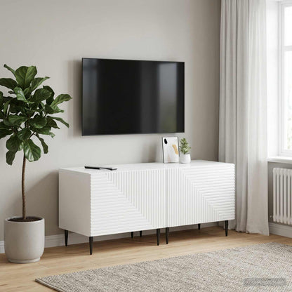 TV Cabinet High Gloss White Engineered Wood