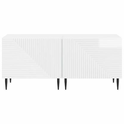 TV Cabinet High Gloss White Engineered Wood