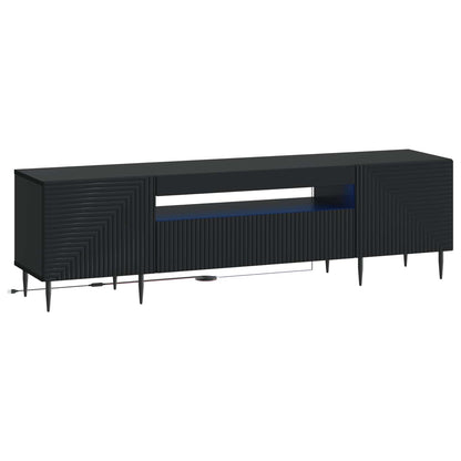 LED TV Cabinet Black Engineered Wood