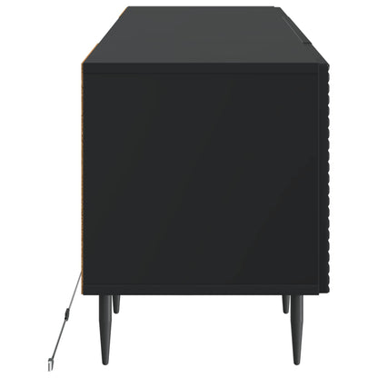 LED TV Cabinet Black Engineered Wood