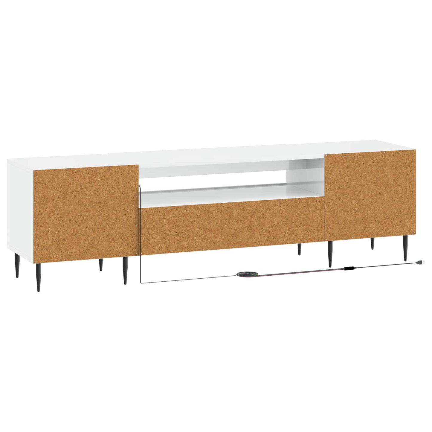 LED TV Cabinet High Gloss White Engineered Wood