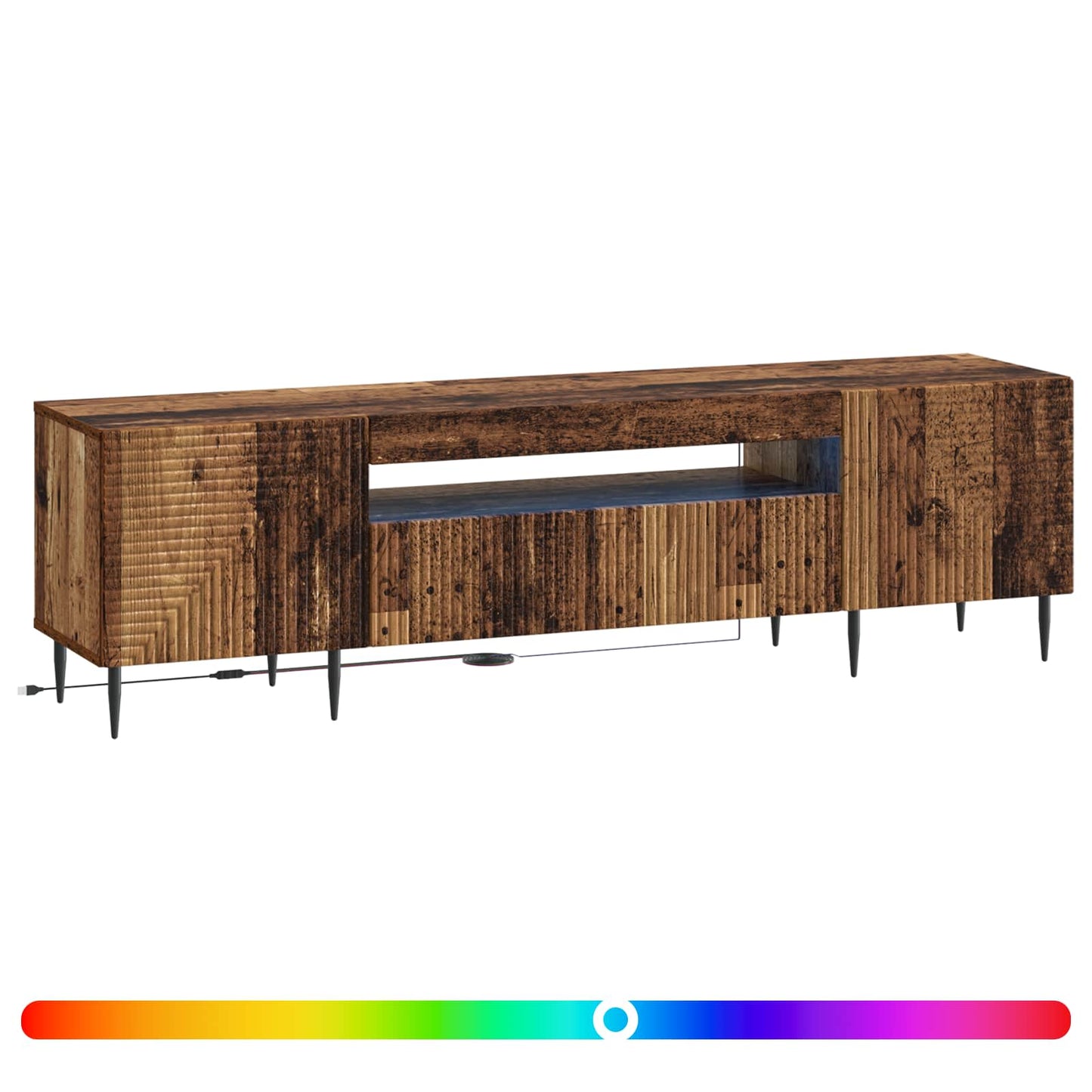 LED TV Cabinet Old Wood Engineered Wood