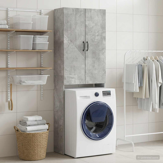 Toilet Cabinet HAARLEM Concrete Grey 66 x 25.5 x 190 cm