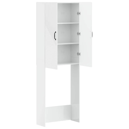 Toilet Cabinet HAARLEM High Gloss White 66 x 25.5 x 190 cm