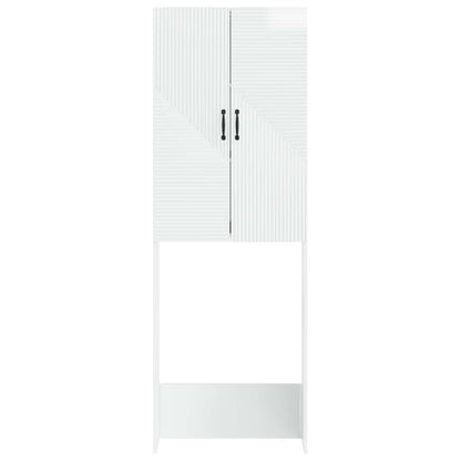 Toilet Cabinet HAARLEM High Gloss White 66 x 25.5 x 190 cm