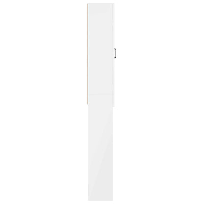 Toilet Cabinet HAARLEM High Gloss White 66 x 25.5 x 190 cm