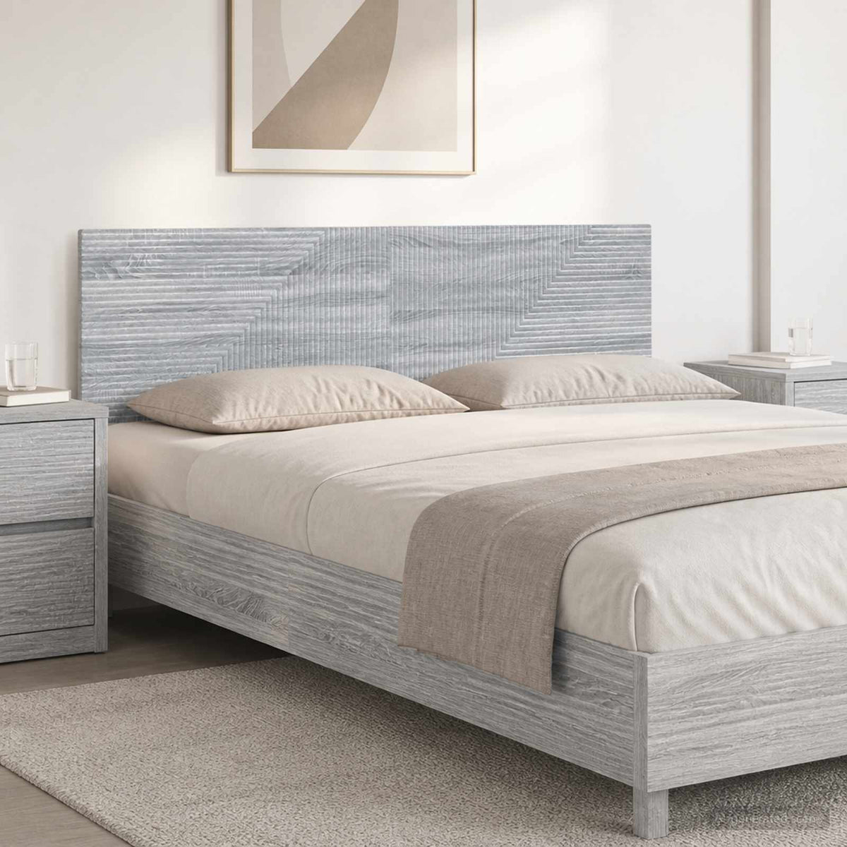 Wall-Mounted Headboard HAARLEM Grey Sonoma Engineered Wood