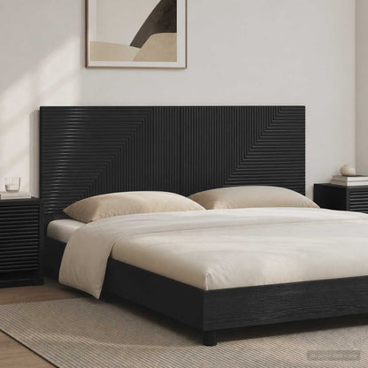 Wall-Mounted Headboard HAARLEM Black Engineered Wood