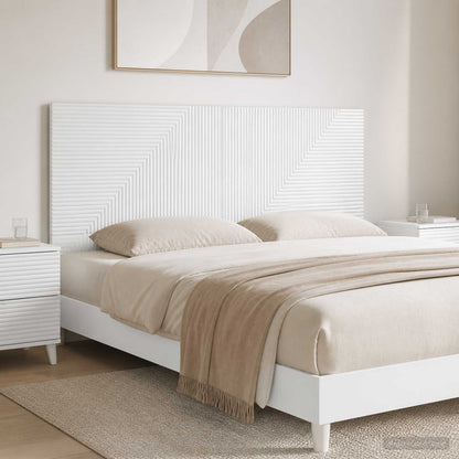 Wall-Mounted Headboard HAARLEM High Gloss White Engineered Wood