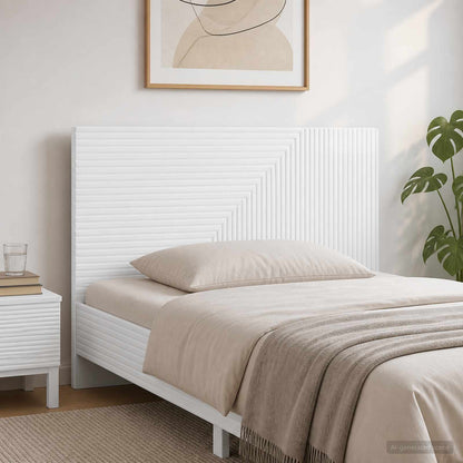 Wall-Mounted Headboard HAARLEM High Gloss White Engineered Wood