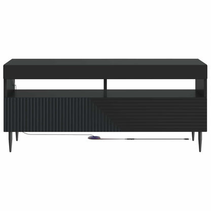 LED TV Cabinet Black Engineered Wood